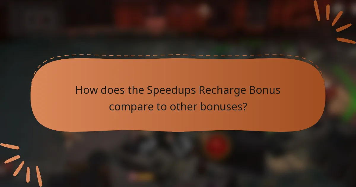 How does the Speedups Recharge Bonus compare to other bonuses?