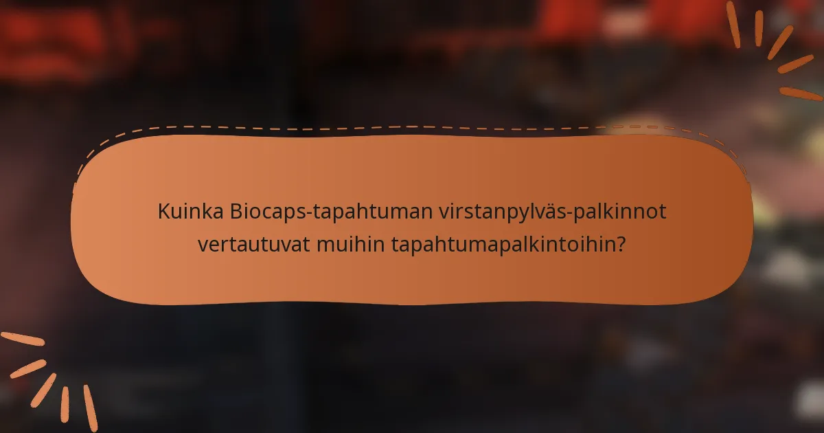 Kuinka Biocaps-tapahtuman virstanpylväs-palkinnot vertautuvat muihin tapahtumapalkintoihin?